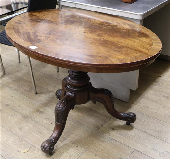 A Victorian mahogany oval Looe table W.80cm